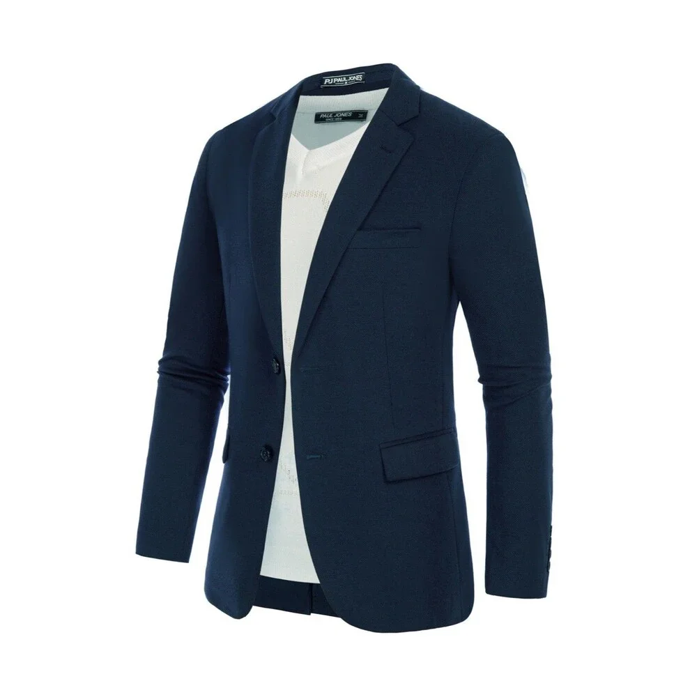 PJ Paul Jones Herringbone Blazer Jacket Two Buttons Lightweight Casual Knit